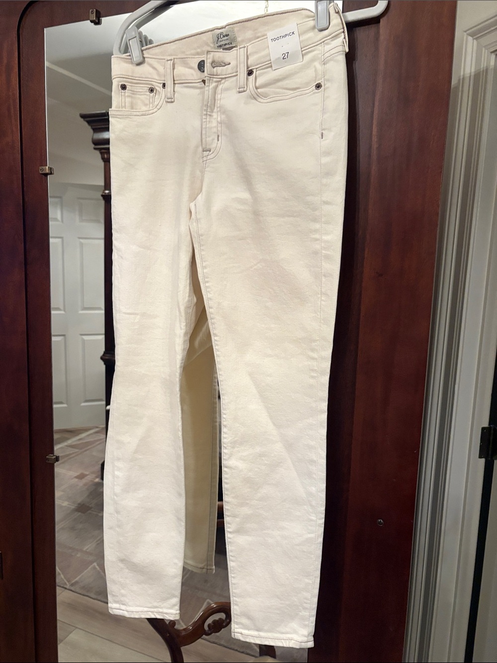 Woman’s J Crew Toothpick Ecru Jean